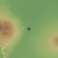 Shaded relief of the 60 km around Kediri, drawn from the GMTED2010 grid