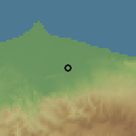 Shaded relief of the 60 km around Kedungwuni, drawn from the GMTED2010 grid