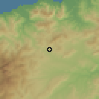 Shaded relief of the 60 km around Kefamenanu, drawn from the GMTED2010 grid