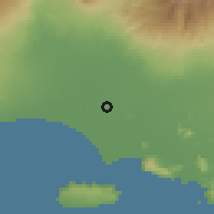 Shaded relief of the 60 km around Kencong, drawn from the GMTED2010 grid
