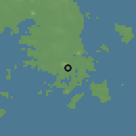 Shaded relief of the 60 km around Kijang, drawn from the GMTED2010 grid