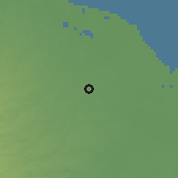 Shaded relief of the 60 km around Kisaran, drawn from the GMTED2010 grid