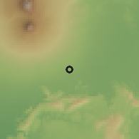 Shaded relief of the 60 km around Klaten, drawn from the GMTED2010 grid