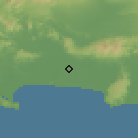 Shaded relief of the 60 km around Kroya, drawn from the GMTED2010 grid