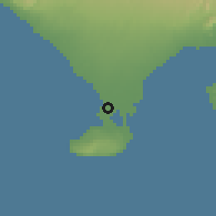 Shaded relief of the 60 km around Kuta, drawn from the GMTED2010 grid
