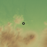 Shaded relief of the 60 km around Leuwiliang, drawn from the GMTED2010 grid