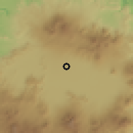 Shaded relief of the 60 km around Bandung, drawn from the GMTED2010 grid
