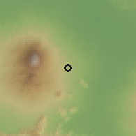 Shaded relief of the 60 km around Magetan, drawn from the GMTED2010 grid
