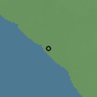 Shaded relief of the 60 km around Merauke, drawn from the GMTED2010 grid