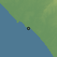 Shaded relief of the 60 km around Meulaboh, drawn from the GMTED2010 grid