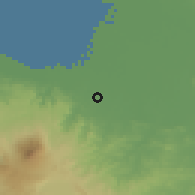 Shaded relief of the 60 km around Mranggen, drawn from the GMTED2010 grid