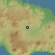 Shaded relief of the 60 km around Ngada Bawa, drawn from the GMTED2010 grid