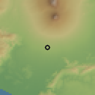 Shaded relief of the 60 km around Ngaglik, drawn from the GMTED2010 grid