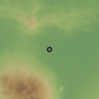 Shaded relief of the 60 km around Nganjuk, drawn from the GMTED2010 grid