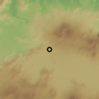 Shaded relief of the 60 km around Padalarang, drawn from the GMTED2010 grid