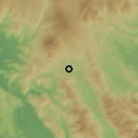Shaded relief of the 60 km around Padang Sidempuan, drawn from the GMTED2010 grid