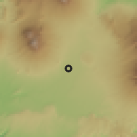 Shaded relief of the 60 km around Pakisaji, drawn from the GMTED2010 grid