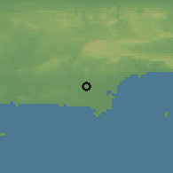 Shaded relief of the 60 km around Pamekasan, drawn from the GMTED2010 grid