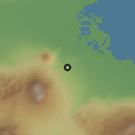 Shaded relief of the 60 km around Pandaan, drawn from the GMTED2010 grid
