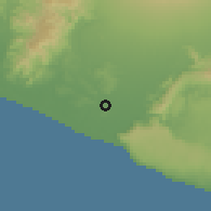 Shaded relief of the 60 km around Pandak, drawn from the GMTED2010 grid