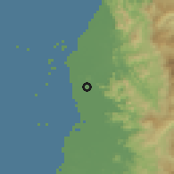 Shaded relief of the 60 km around Pangkajene, drawn from the GMTED2010 grid