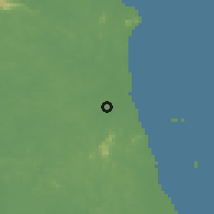 Shaded relief of the 60 km around Pangkal Pinang, drawn from the GMTED2010 grid