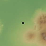 Shaded relief of the 60 km around Pare, drawn from the GMTED2010 grid
