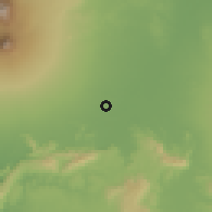 Shaded relief of the 60 km around Pedan, drawn from the GMTED2010 grid