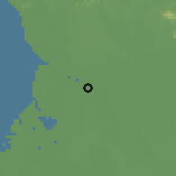 Shaded relief of the 60 km around Pontianak, drawn from the GMTED2010 grid