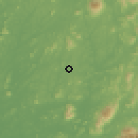 Shaded relief of the 60 km around Pulau Sembilan, drawn from the GMTED2010 grid