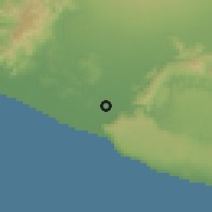 Shaded relief of the 60 km around Pundong, drawn from the GMTED2010 grid