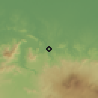 Shaded relief of the 60 km around Purwakarta, drawn from the GMTED2010 grid