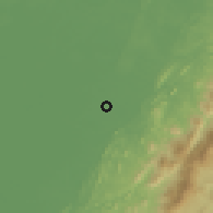 Shaded relief of the 60 km around Barabai, drawn from the GMTED2010 grid