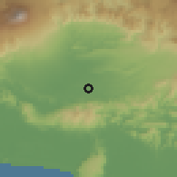 Shaded relief of the 60 km around Purworejo Klampok, drawn from the GMTED2010 grid