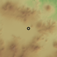 Shaded relief of the 60 km around Rancaekek, drawn from the GMTED2010 grid
