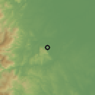 Shaded relief of the 60 km around Rantauprapat, drawn from the GMTED2010 grid