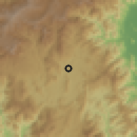 Shaded relief of the 60 km around Rantepao, drawn from the GMTED2010 grid