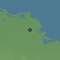 Shaded relief of the 60 km around Rengasdengklok, drawn from the GMTED2010 grid