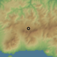 Shaded relief of the 60 km around Ruteng, drawn from the GMTED2010 grid