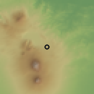 Shaded relief of the 60 km around Salatiga, drawn from the GMTED2010 grid