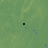 Shaded relief of the 60 km around Samarinda, drawn from the GMTED2010 grid