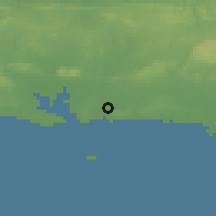 Shaded relief of the 60 km around Sampang, drawn from the GMTED2010 grid
