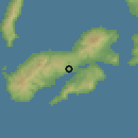 Shaded relief of the 60 km around Ambon, drawn from the GMTED2010 grid