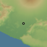 Shaded relief of the 60 km around Sewon, drawn from the GMTED2010 grid
