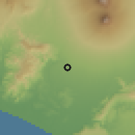 Shaded relief of the 60 km around Seyegan, drawn from the GMTED2010 grid