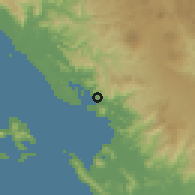 Shaded relief of the 60 km around Sibolga, drawn from the GMTED2010 grid