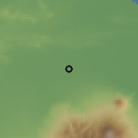 Shaded relief of the 60 km around Sooko, drawn from the GMTED2010 grid