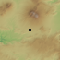 Shaded relief of the 60 km around Sukabumi, drawn from the GMTED2010 grid