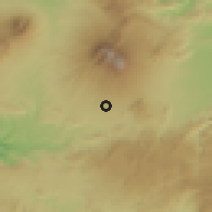 Shaded relief of the 60 km around Sukaraja, drawn from the GMTED2010 grid