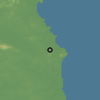 Shaded relief of the 60 km around Sungai Liat, drawn from the GMTED2010 grid